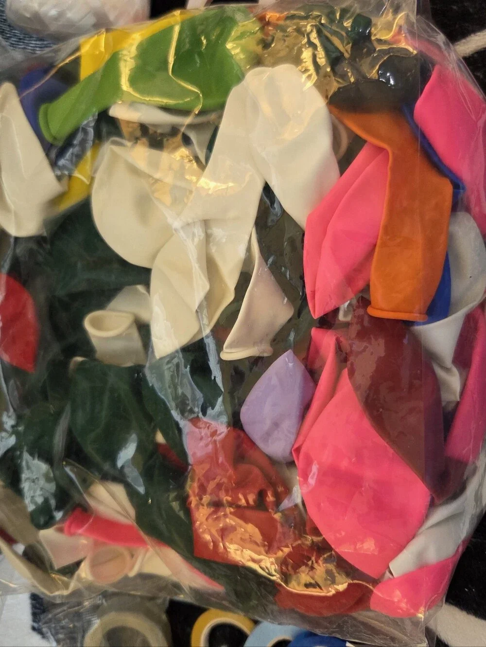Assorted Color Balloons Party Pack - Multi & Ribbon/Glue Dots, NEW